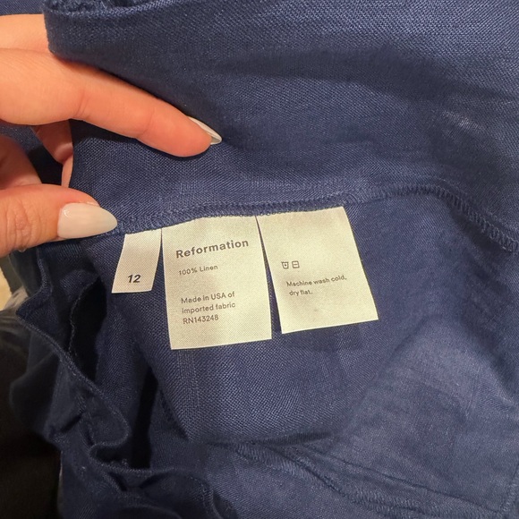 Reformation Navy Blue Ruffled Mini Dress - Picture 7 of 7